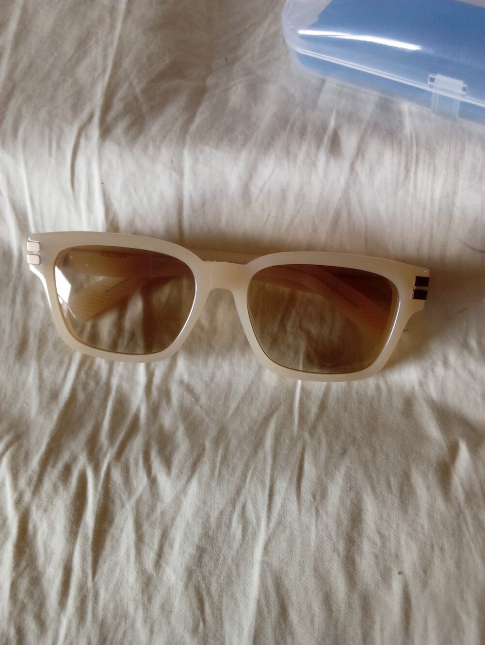 Zegna EZ0237 57E Shiny Beige Brown Sunglasses 55mm